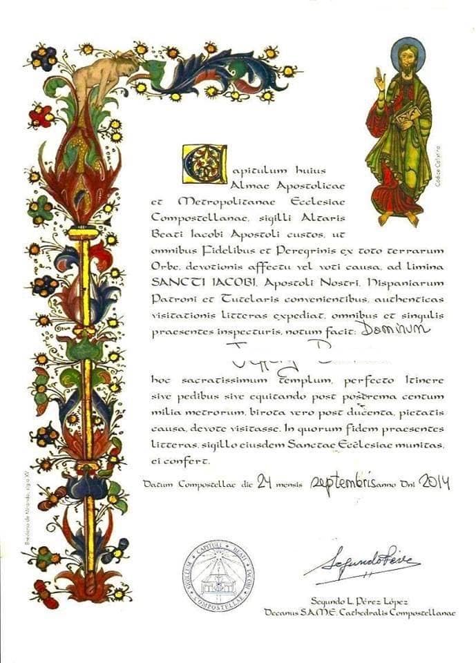 The Compostela accreditation 