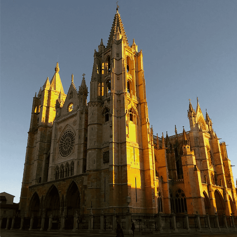 Leon Cathedral at sunrise.