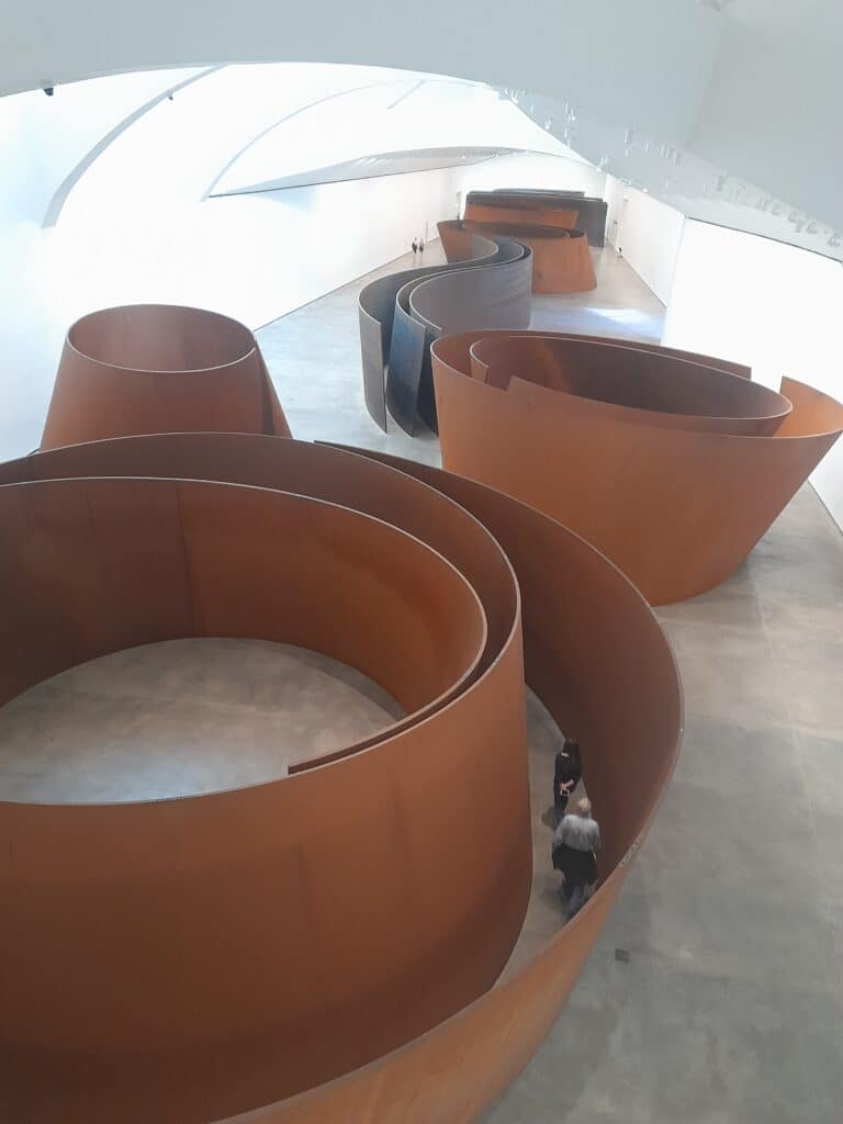 The Henry Moore installation inside the Guggenheim Museum.