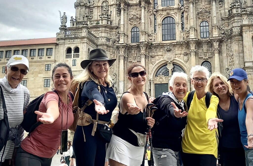 Happy pilgrims in Santiago