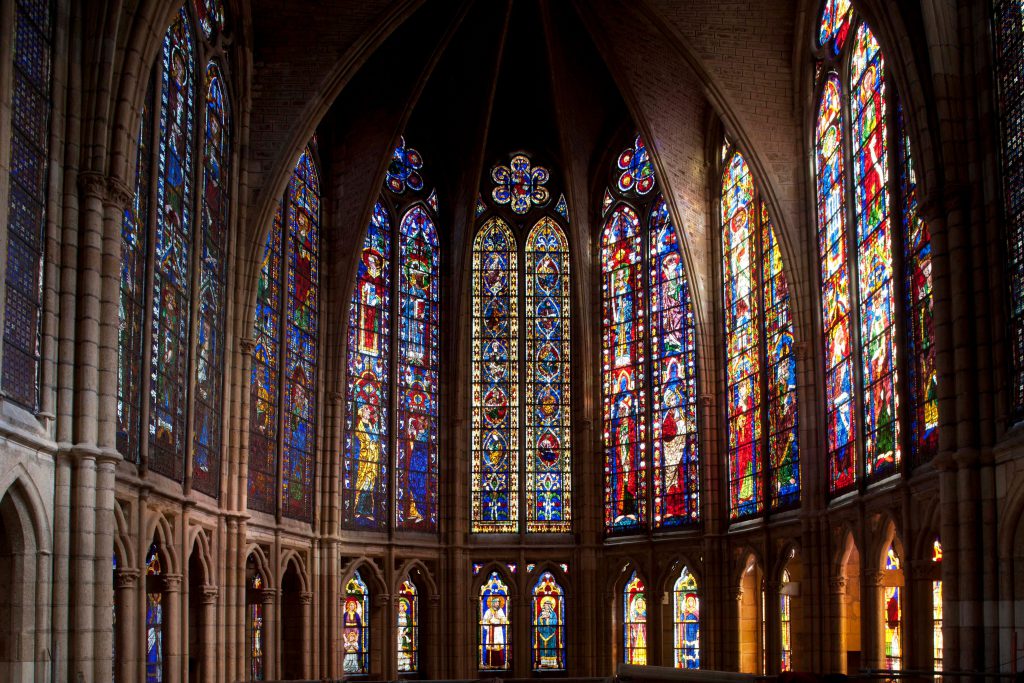 Stained glass windows in the Cathedral of León