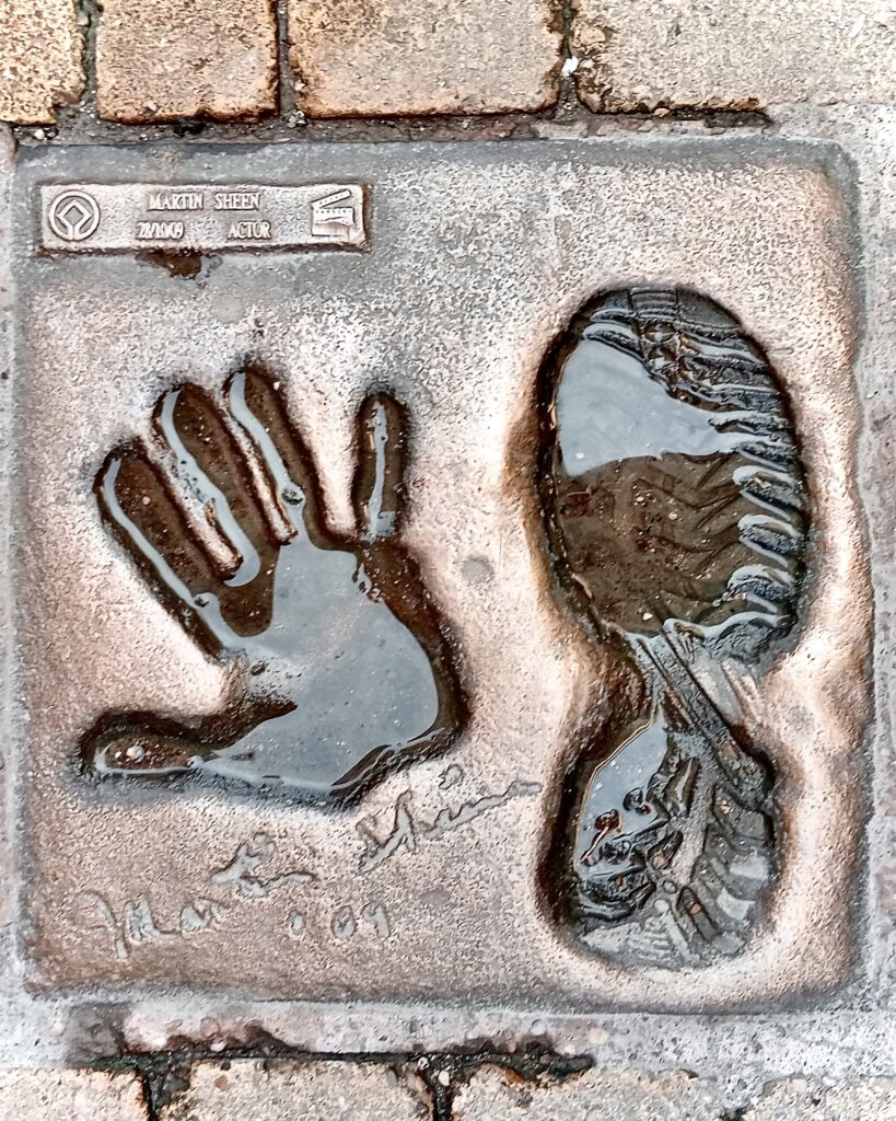 Foot and handprints of Martin Sheen in Belorado.